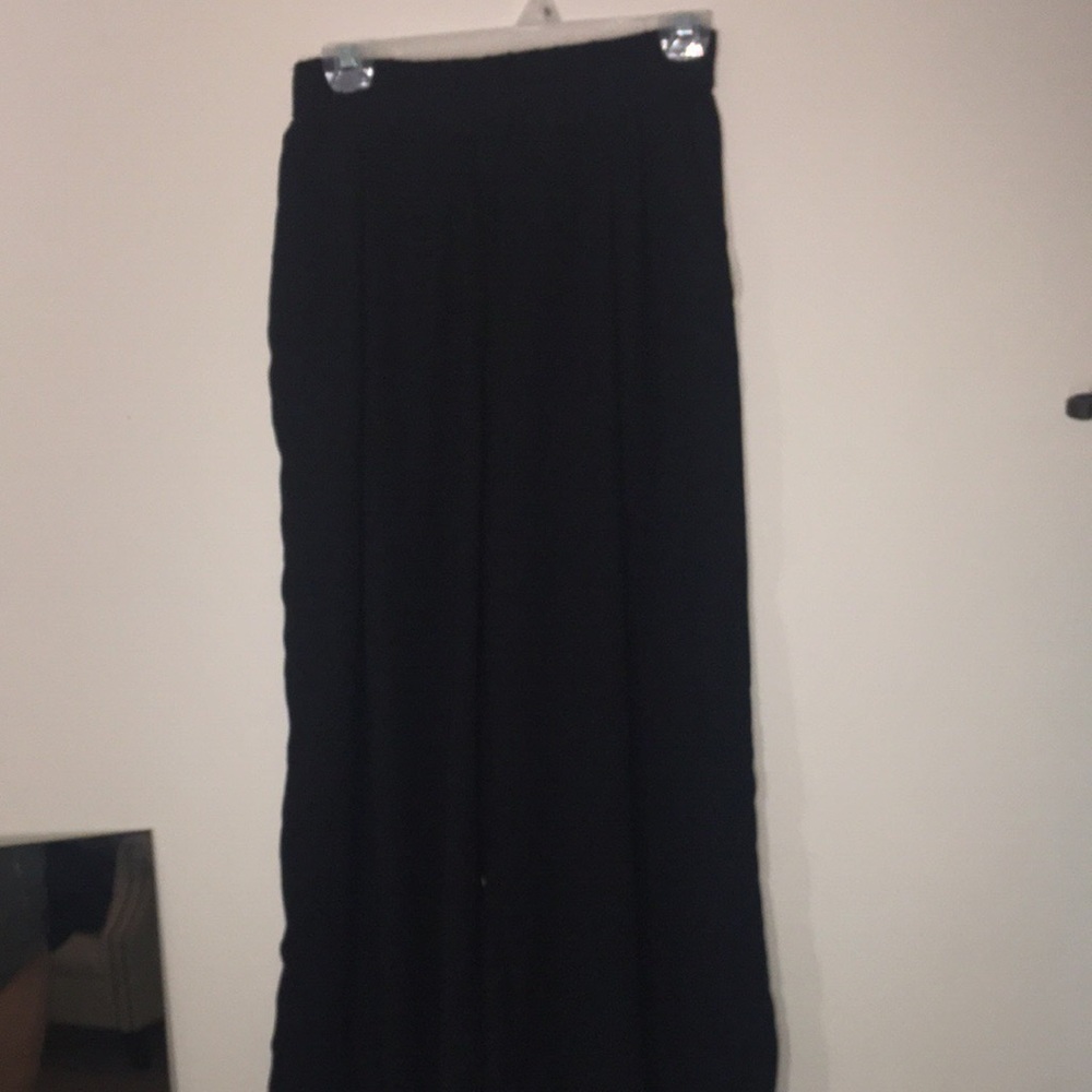 Black high waist very wide leg pants
